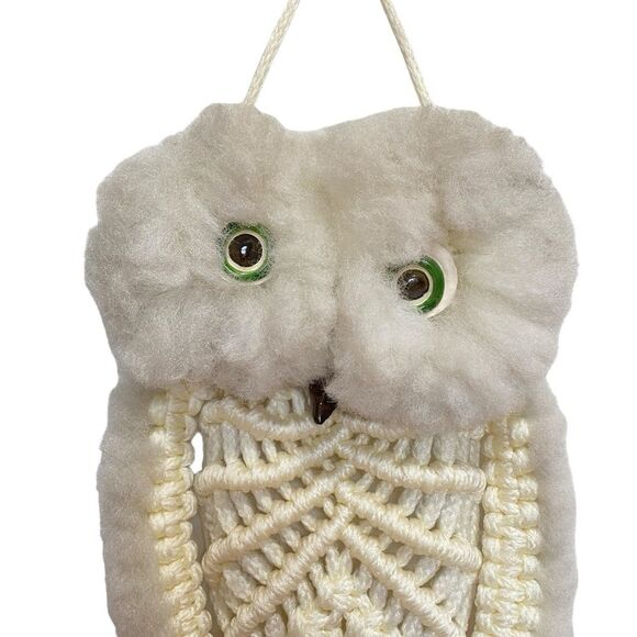 Large Macrame Owl Hanging Vintage Retro 70s Handmade Mid-Century Modern MCM - Picture 4 of 14
